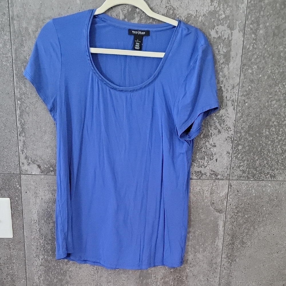 White House Black Market Women's Blue Short Sleeve Top